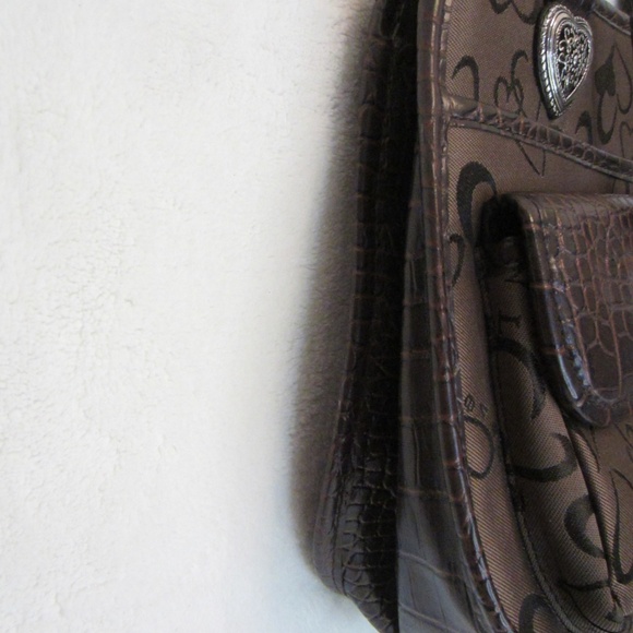 Unbranded Brown Heart/Love Double Handle Multi Compartment Purse - Picture 3 of 10